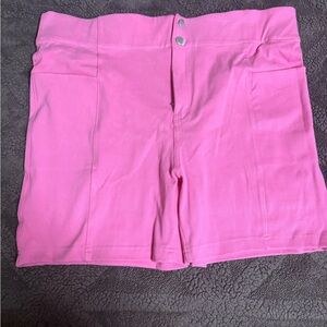 Women's High-Waist Pink Stretch Shorts